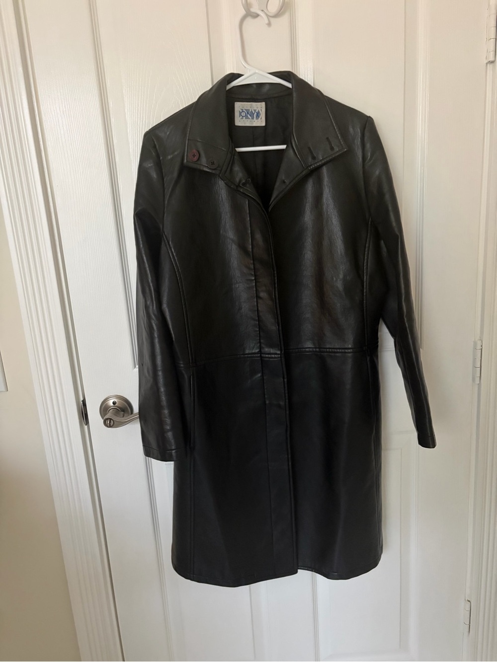 Faux leather coat